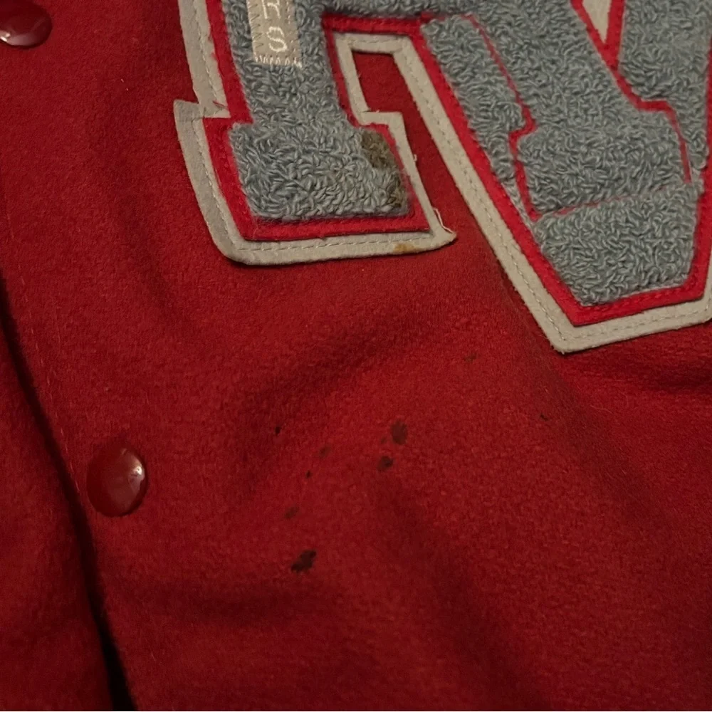 Vintage DeLong Leather Wool Bomber Letterman Varsity Jacket USA 2X Eric 2001 - Picture 3 of 7